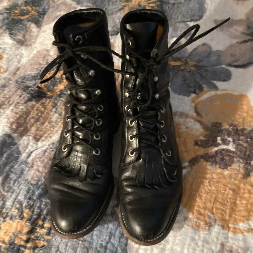 Vintage Laceup Ropers Black